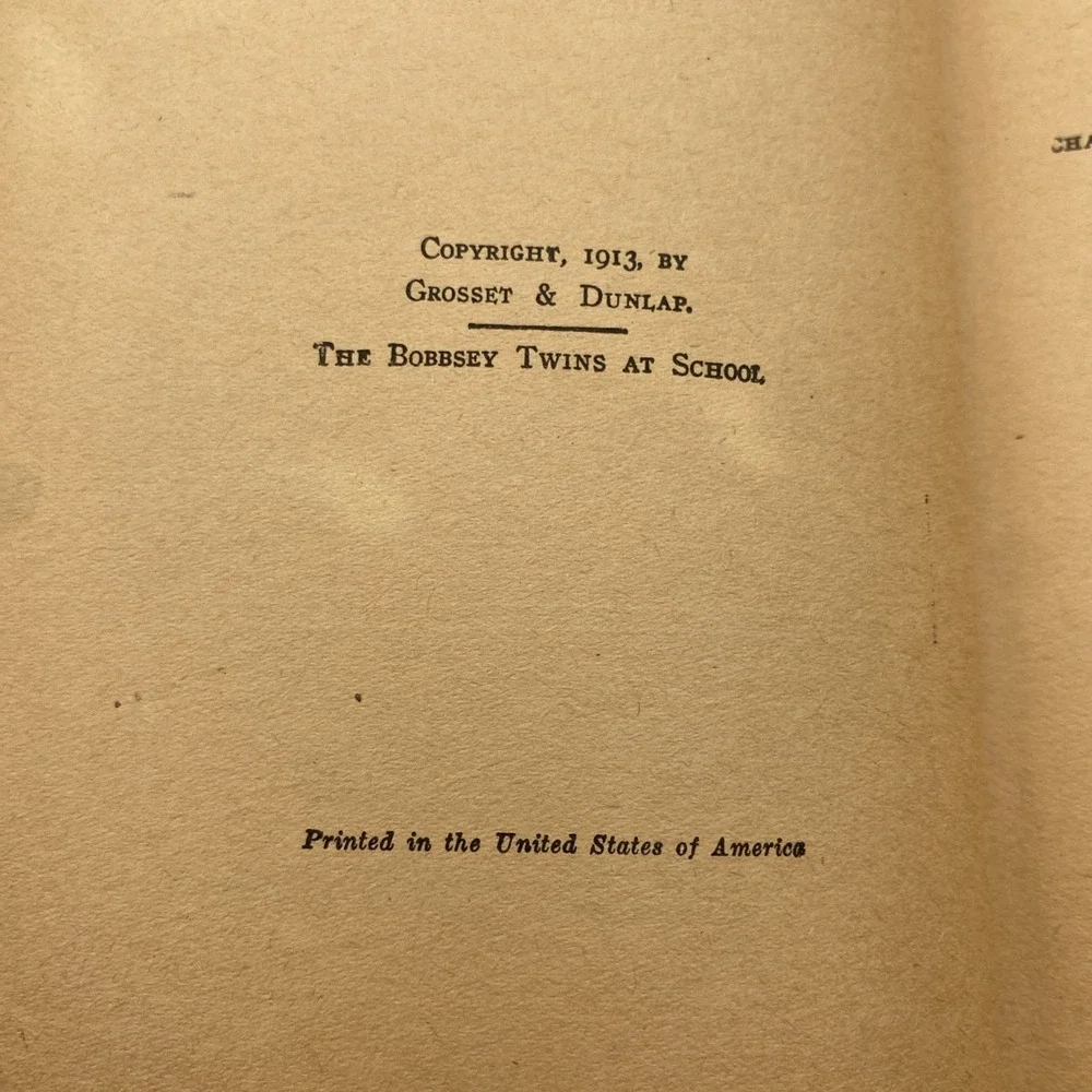 Lot of 2 Vintage The Bobbsey Twins at School + at Snow Lodge‎ 1940s HC Illust